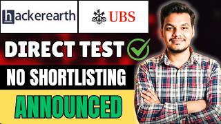 Finally Direct Test Hiring | UBS , Yellow , Alacriti | Off Campus Job Drive | 2026, 2025 Batch