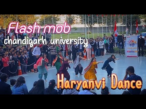 🔥 HARYANVI DANCE ❤🔥 || CHANDIGARH UNIVERSITY AT D-BLOCK  || FLASH MOB PERFORMANCE: 01 📸