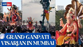 Ganpati Visarjan 2024: Devotees immerse Ganpati idols at Mumbai’s Chowpatty as festival concludes