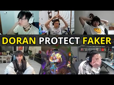 CHINESE REACTION : T1 Doran Protect Faker And Destroy 100T - Worlds 2025
