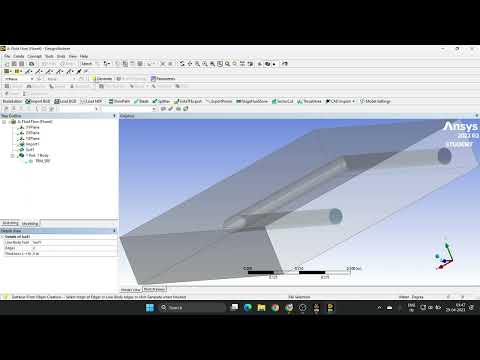How to create fluid domain inside the hollow pipe | Ansys Workbench | Ansys Fluent | Heat Exchanger