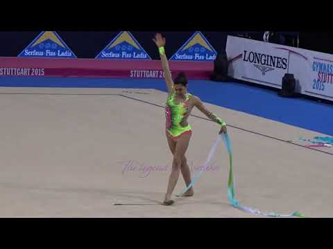 Nourhal KHATTAB (EGY) ribbon - 2015 Stuttgart worlds Qualifs