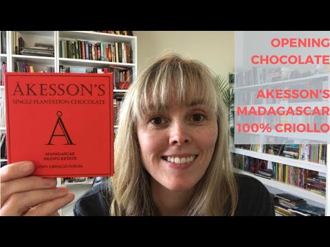 Opening Akesson's Madagascar 100% Criollo Dark Chocolate Bar.