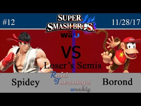 RAID Tuesdays #12 - SSB4 - Spidey (Ryu) vs Borond (Diddy) - Loser's Semis