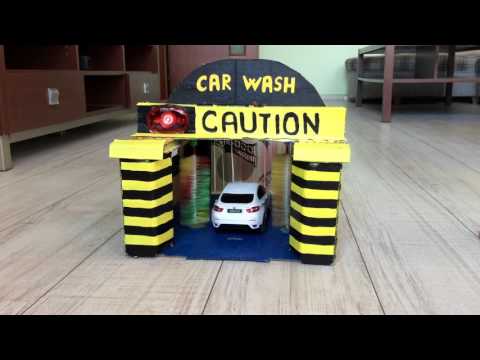 DIY Car Wash toy for kids made of cardboard