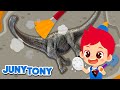 *NEW* Let’s Dig, Dig, Dig | Dinosaur Fossils | Bones, Footprints, Eggs | Dinosaur Songs | JunyTony
