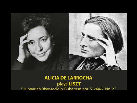 ALICIA DE LARROCHA, plays LISZT "Hungarian Rhapsody in C# minor, No 2"