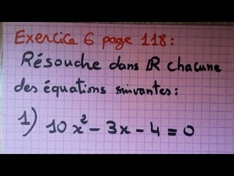 Équations du second degré, exercice rajah en mathématique,  tronc commun, حل معادلات من الدرجة تانية