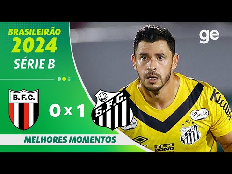 Gols e lances de Botafogo-SP x Santos