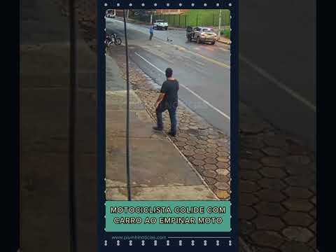 Imprudência no Trânsito: Motociclista colide com carro após empinar moto