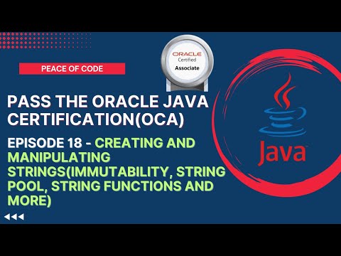 Java Certification Oca Manipulating Strings String Pool String Functions Immutability More