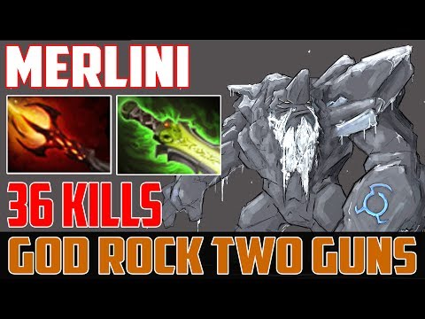 Merlini [Tiny] | GOD ROCK TWO GUNS | Dagon 5 + Ethereal | Dota 2 Gameplay 2017