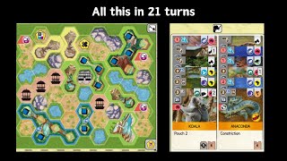 Ark Nova | both players cross in 21 turns!