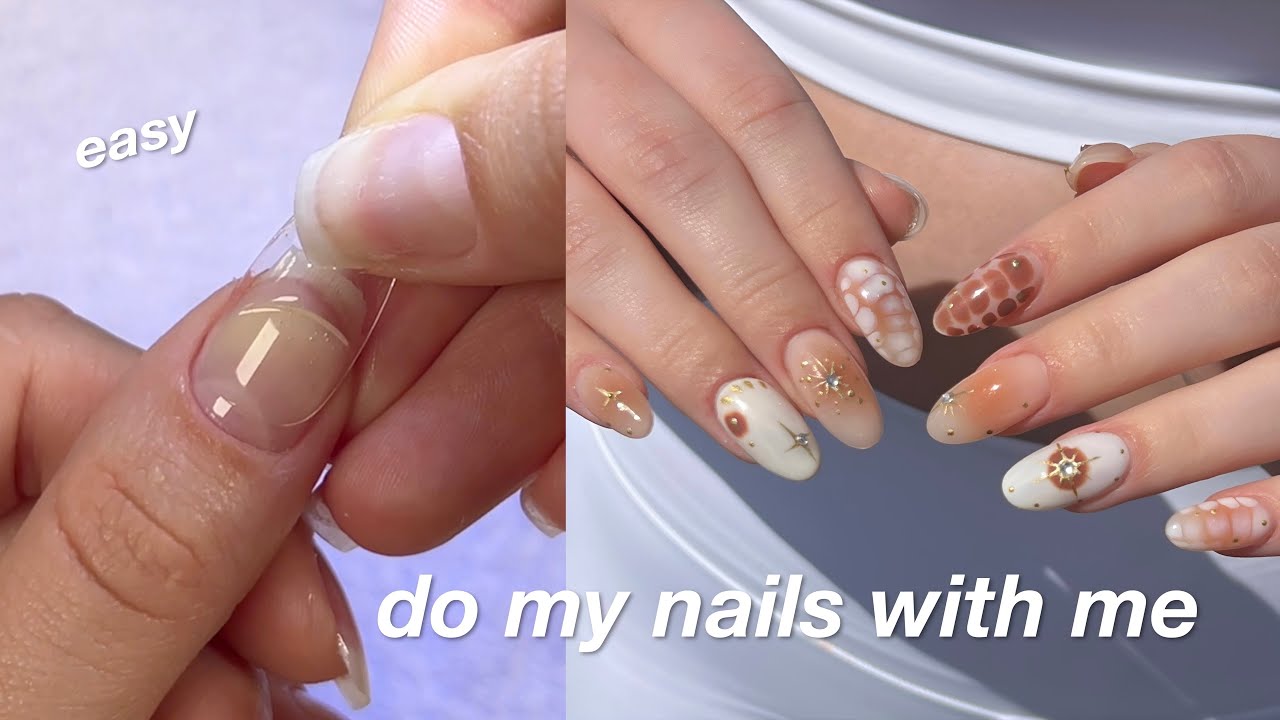 come do my nails with me at home like a pro🧸✨🪐
