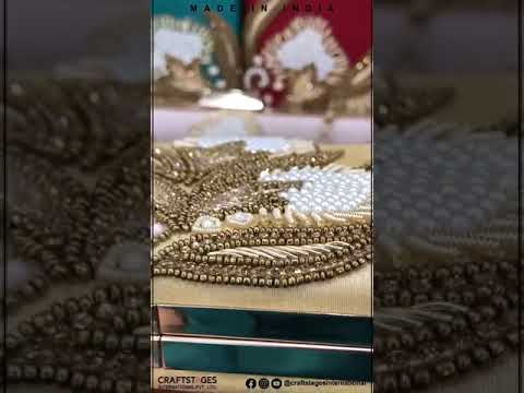 Artisan Handmade Crystal & Stone Beaded Designer Box Clutch Exquisite Bridal Accessory for Ladies