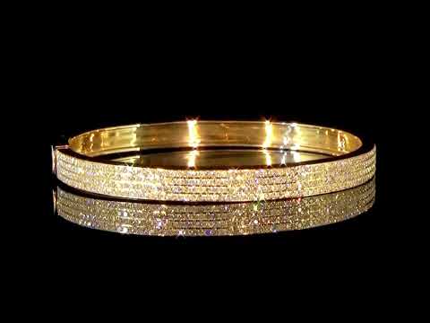 18k Rose Gold 1.98ct (TDW) Cluster Diamond Bangle
