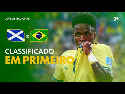 ESCÓCIA 0 X 3 BRASIL | VINI BRILHA E BRASIL AVANÇA | Jornal Nacional | Copa do Mundo 2026 | ge.globo