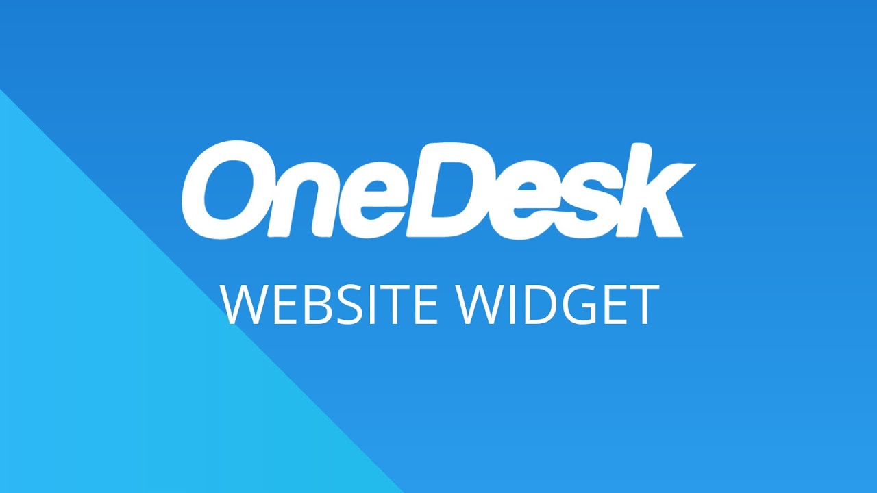 OneDesk - Mise en route : widget de site Web