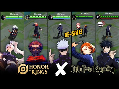 All 6 Jujutsu Kaisen Skins Re-run!! Honor of Kings x Jujutsu Kaisen