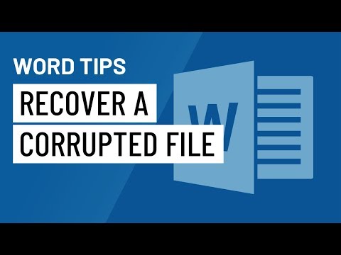 Word Quick Tip: Recover a Corrupted File