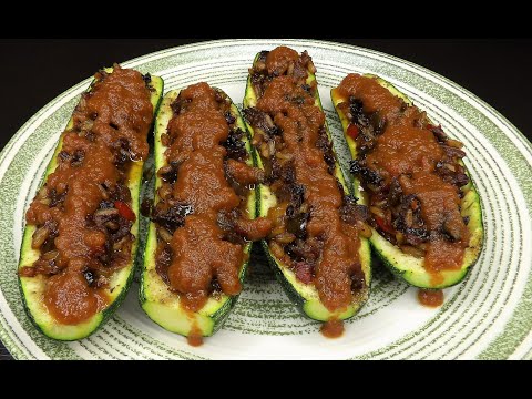 BBQ STUFFED ZUCCHINI BOATS/ALKALINE INGREDIENTS ONLY