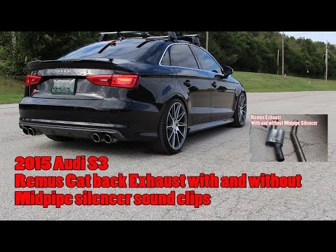Remus Exhaust 2015 Audi S3 Sound with & without Midpipe Silencer