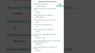 Introduction of Environmental science Short Questions