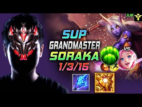 GrandMaster Soraka Support vs Seraphine - 천상계 서폿 소라카 템트리 룬 솔라리 수호자 ソラカ Сорака 众星之子 - LOL KR 11.16