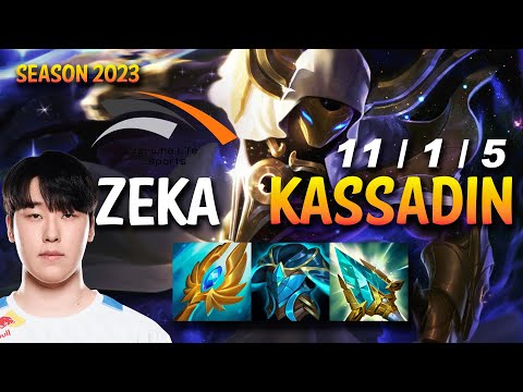 HLE Zeka KASSADIN vs CASSIOPEIA Mid - KR Ranked