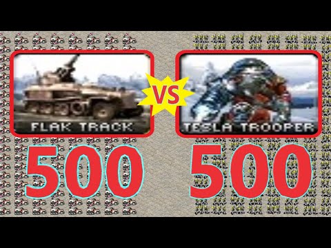 Flak Track vs Tesla Trooper - Same Cost - Red Alert 2