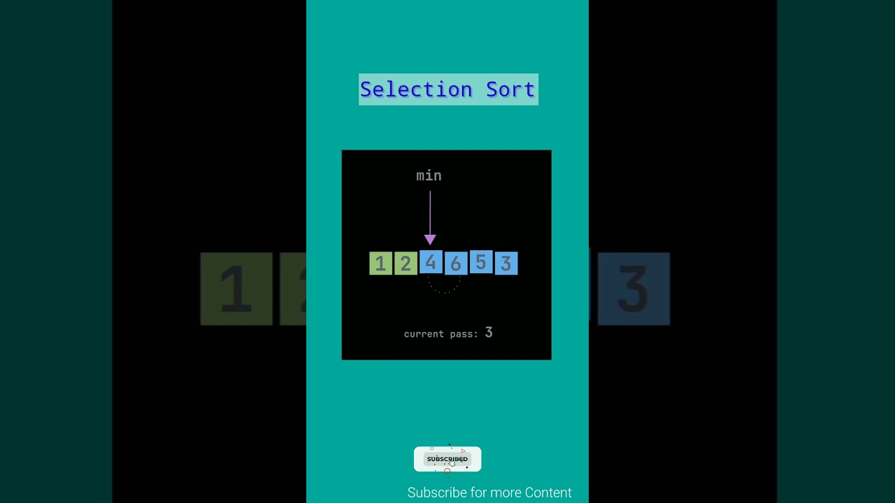 Selection Sort Algorithm Animation Video 🚀 #dsa #sorting #algorithm #selectionsort #Way2Future