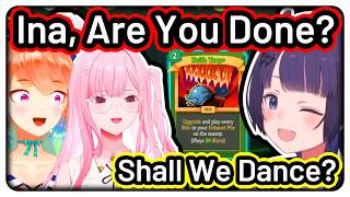 Kiara & Calli React to Ina Dealing Massive Damage to the Last Boss with Her Shiv Build【Hololive EN】