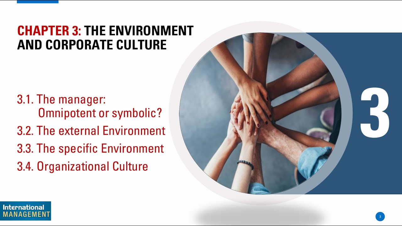 CHAPTER 3 - THE ENVIRONMENT AND CORPORATE CULTURE. #international #management #education #business