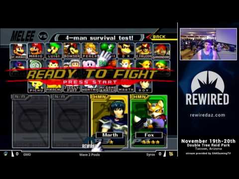 Rewired 2016 Melee Singles Wave 2 Pools - GMO (Marth) vs EGtv|Syrox (Fox)