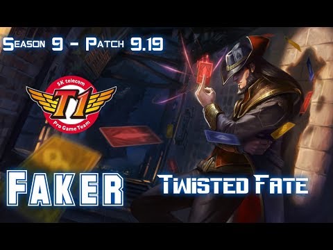 SKT T1 Faker TWISTED FATE vs SYLAS Mid - Patch 9.19 KR Ranked