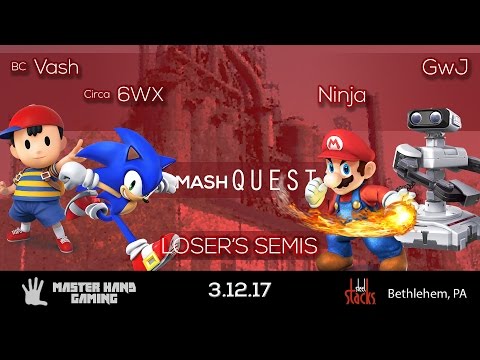 SmashQuest #1 - Circa 6WX + BC Uno vs. GwJ + Ninja - Loser's Semifinals