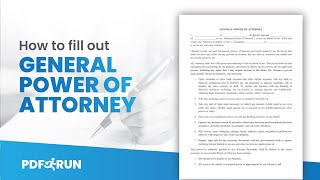 How to Fill Out General Power of Attorney Online | PDFRun