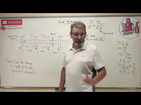 Mechanics of Materials: Lesson 17 - Axial Elongation Due to Axial Load Example