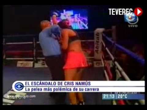 Chris Namus vrs.Loly Muñoz Boxeo Estafa - jurado arbitro contratista marzo TV Uruguay TEVEREC