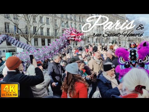 🇨🇵 4k Paris 8e arr. Parade of Lunar New Year 2024 / Dragon dance 🐉 #love #paris #france