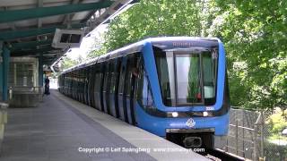 preview picture of video 'SL Tunnelbana / Metro at Björkhagen station, Stockholm'