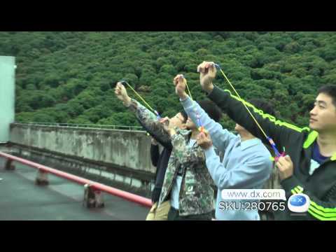 Dx: LED Slingshot Toy Night Flyer Arrow Helicopter w/ Rubber Band (5PCS)