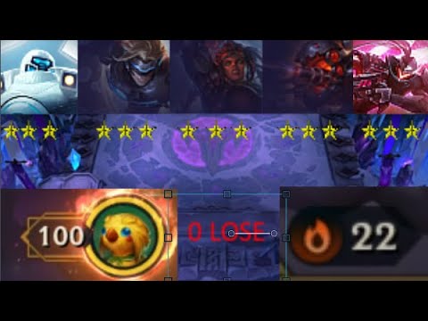22 WİN STREAK! 0 LOSE 100 HP WİN-- TFT 10.18  Teamfight Tactics Gameplay