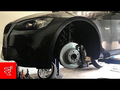 E92 BMW GETS UPGRADED DRILLED AND SLOTTED ROTORS