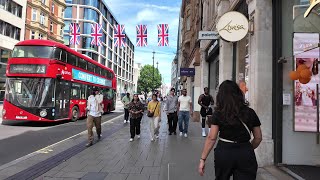 Central London Walking Tour | Oxford Street Shops & Scenes | 4K HDR City Walk