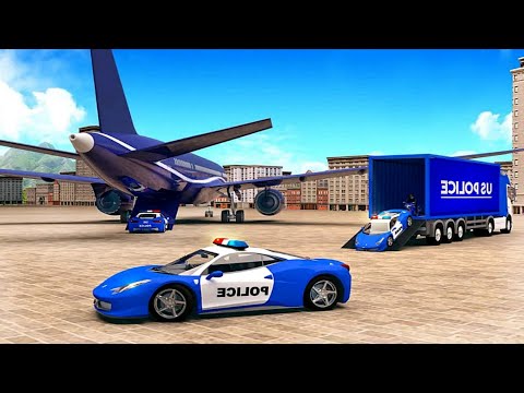 US Police Car Transport Simulator 2021: Airplane Truck Car Simulator - Android Gameplay