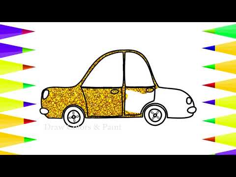 Car For Kids | Coloring Glitter Cars | How To Draw Car | Coloring | Art For Kids | Baby Drawing Cars
