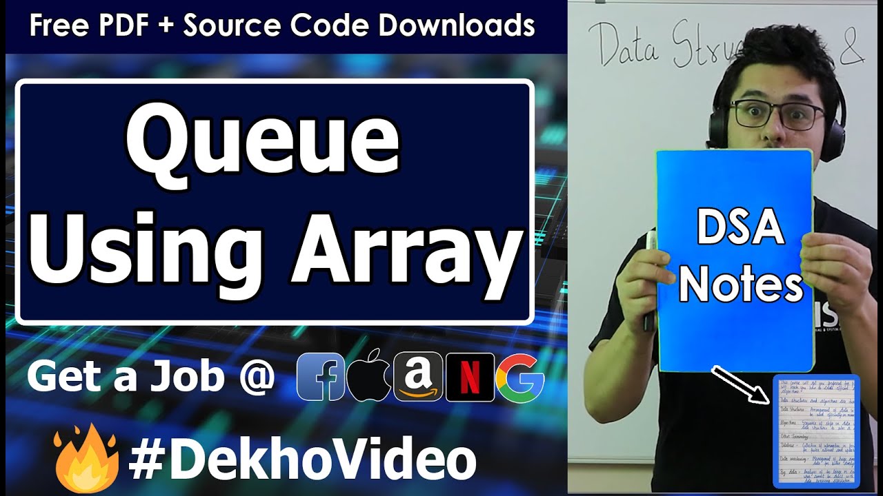 Video thumbnail for Queue Implementation: Array Implementation of Queue in Data Structure