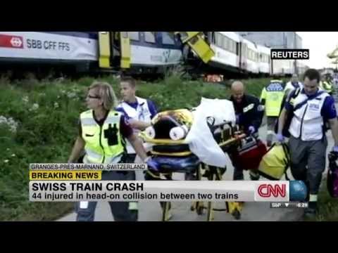 Dozens injured in Swiss train collision