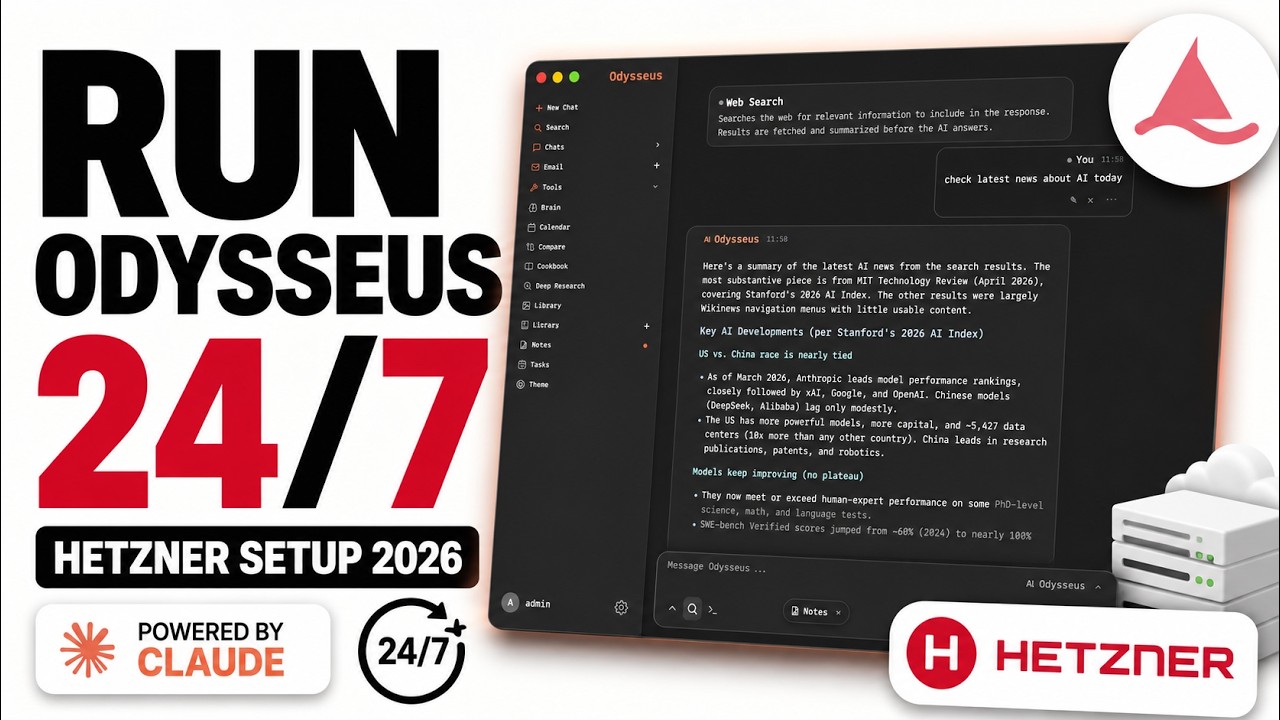Run PewDiePie's Odysseus AI 24/7 on Hetzner, video thumbnail